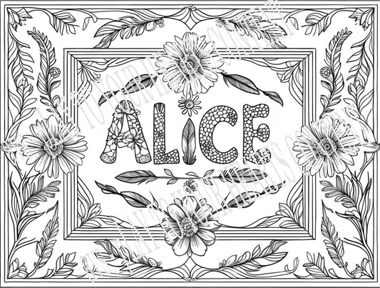 Coloring Pages - Alice - 10-page digital Coloring Pages